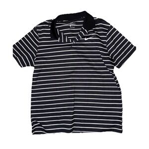 Nike Men's Victory Dri-Fit Golf Polo - Large - Black / White  / Grey Stripe